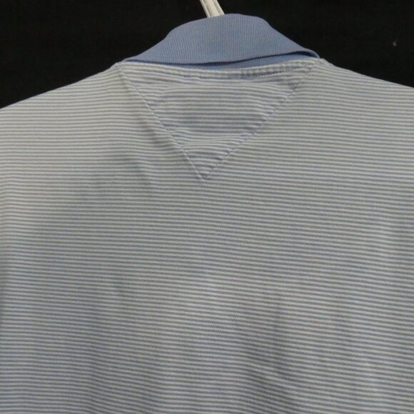 TOMMY HILFIGER - Golf | xl - extra large | Light Blue and White Stripe Polo Top - Picture 10 of 15